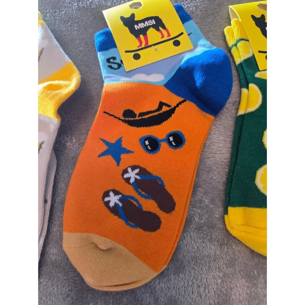 Me My Socks And I MMSI Kids Novelty Ankle Socks 12 Pair Bundle Multi Print New